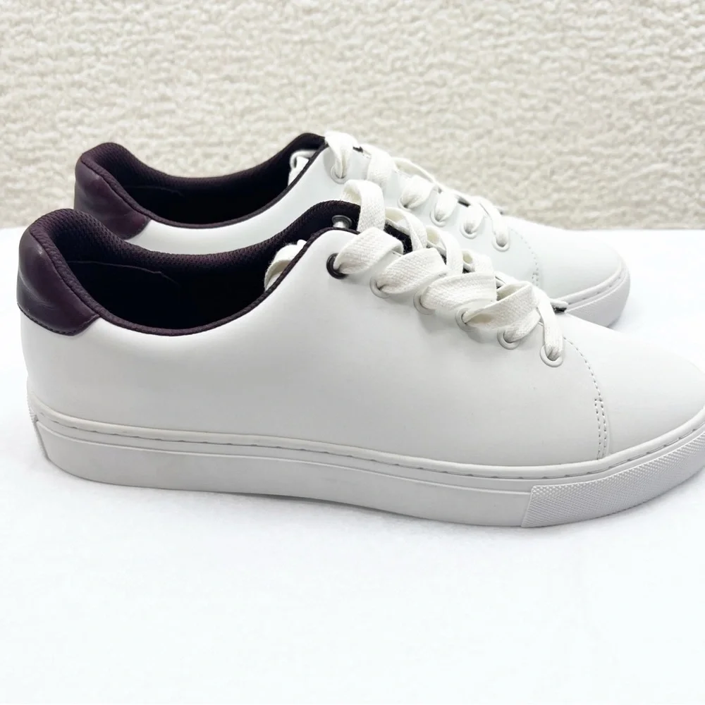 New Tory Burch Sport Hi-Vis Sneaker Size 9.5 White Purple Reflective Shoes